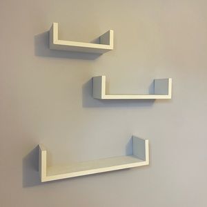3 Piece White Accent Floating Shelves